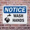 Signmission Wash Hands, 14 in W x Rectangle, Plastic OS-2PACK-NS-P-1014-L-16863 - alternate 4